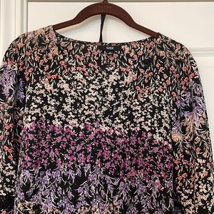 EUC sheer floral shift dress